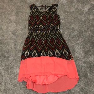 Patterned Hi-Lo Dress